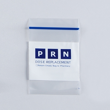 Pre-Printed Easy Write Reclosable Bag, PRN, 3 x 4