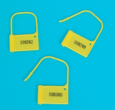 Health Care Logistics Extra Large Heavy Duty Padlock Seal, Consecutively Numbered, Yellow