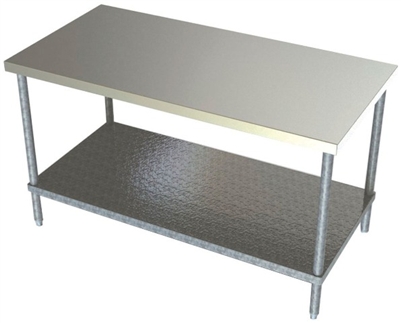 Aero Manufacturing Company 2TG-3036 Work Tables with Galvanized Shelf Stainless Steel, (30X36X35)