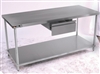 Aero Manufacturing Company 4TG-3048 Work Tables with Galvanized Shelf Stainless Steel, (30X48X35)