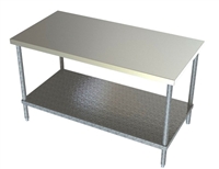 Aero Manufacturing Company 4TG-3072 Work Tables with Galvanized Shelf Stainless Steel, (30X72X35) 
