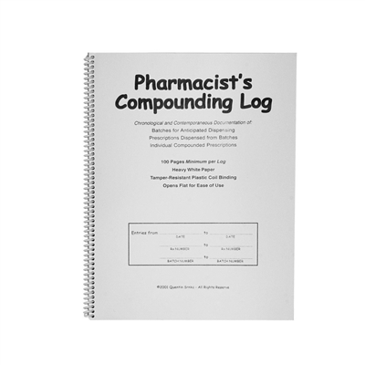 Apothecary 52628 Pharmacist's Compounding Tools Log Book