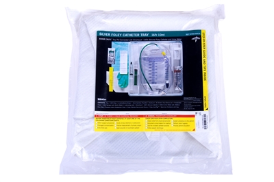 Medline DYND160516 Silvertouch Foley Catheter Erase Cauti Trays , Latex Free,Urine Meter, 16FR, 10M