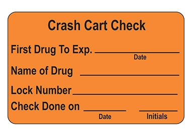Health Care Logistics Crash Cart Check Label-1,000 per package