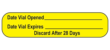 Date Vial Opened Label