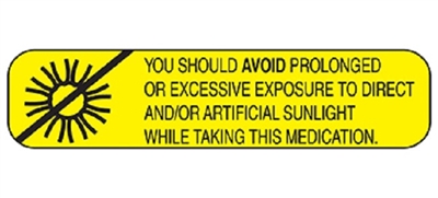 HCL-2011 You Should Avoid Sunlight Labels