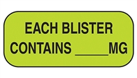 Health Care Logistics 2153 Each Blister Contains MG Label