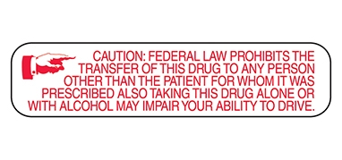 Health Care Logistics 2199 Caution Federal Prohibits Label