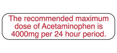 Health Care Logistics 2221 Acetaminophen Label
