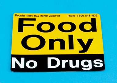 2380-01 Food Only, No Drugs Refrigerator Magnet