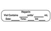 HCL-2879 Heparin Vial Contains Label