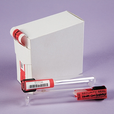 Health Care 7963R Self Adhesive Test Tube Seal - Red - 25 Per Box