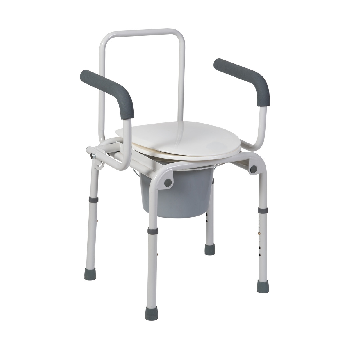HealthSmart DMI Steel Drop-Arm Bedside Commode | Supports up to 250 pounds