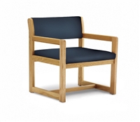 Hausmann 2165 Bariatric Arm Chair -500LB Capacity with Oak Frame, 28"W x 19"D x 19"H