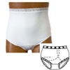 Invacare 8081204LL Split-Cotton Crotch with Built-In Barrier/Support, White, Left-Side Stoma, Large 8-9, Hips 41" - 45"