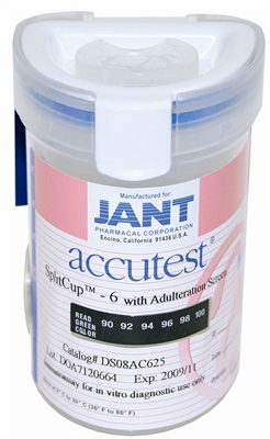 Jant Pharmacal Corporation DS08AC625 Accutest 6-Panel Split Cup Drug Screen Test