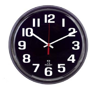 LSS 101039 12 Inch Black Face Clock