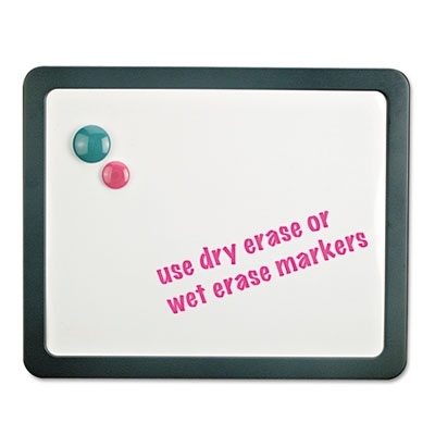 UNV-08165 Recycled Cubicle Dry Erase Board, 15 7/8 x 12 7/8, Charcoal, with Three Magnets