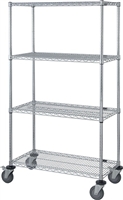 Quantum Storage Systems M1836C46 Mobile Shelf Carts with 4 Wire Self Shelves(18X36X69)