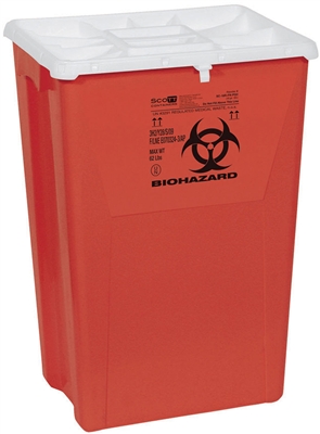 Scott Containers SC-18R-FN Sharps Containers -18 GAL Flat Red PGIl