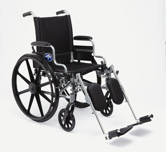 Medline MDS806565E Excel K4 Basic Lightweight (33 lbs.) Wheelchair- 20",  Desk Arm, Elevating Leg Rest-1 Each