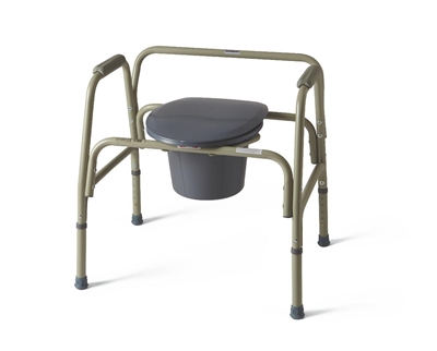 Medline MDS89664XW Steel Bariatric Commode, Extra Wide, 650 lbs Capacity - 1 Each