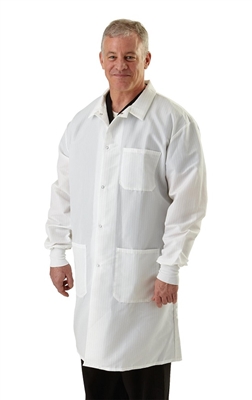 Men's ResiStat Lab Coat with Pockets White