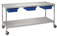 Pedigo Products CDS-2472-W/SC Work Table with Lower Shelf W/Casters