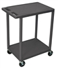 Medline HE32BLK 2-Shelf Tub Carts-24"W X18"D, Black