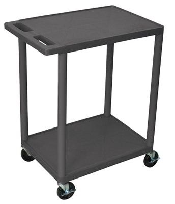 Medline HE32BLK 2-Shelf Tub Carts-24"W X18"D, Black