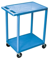 Medline HE32BLU 2-Shelf Tub Carts - 24"W X18"D, Blue
