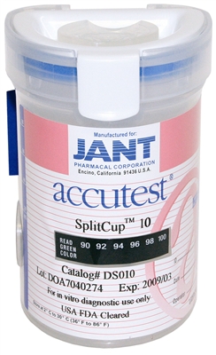 Jant Pharmacal Corporation DS07AC625 Accutest 10-Panel Split Cup Drug Screen Test