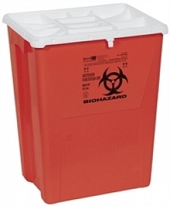 Scott Containers  SC-12R-FN Biohazard Sharps Containers -12 GAL Flat Red PGII