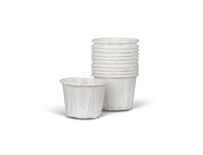 Medline NON024230 Disposable Paper Souffle Cups (3.5 Oz), Water, Pleated, White