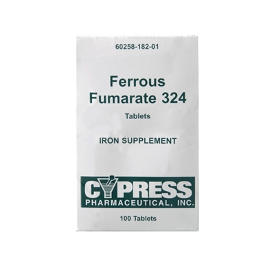 Generic Otc 18201  Ferrous Fumarate Tablets 324MG Tab 100 Per Box