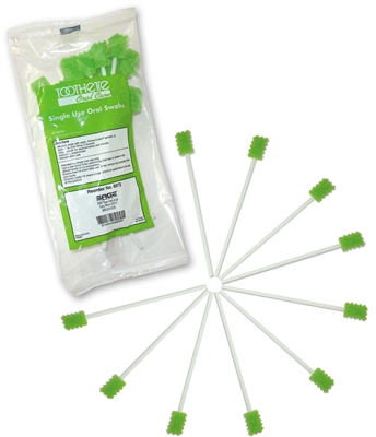 Sage Products 5602UT Untreated Oral Swabs Toothette, Plain, INDIVID WRAP