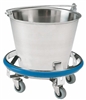 Pedigo Products Inc Stainless Steel Frame Kick Buckets With Casters