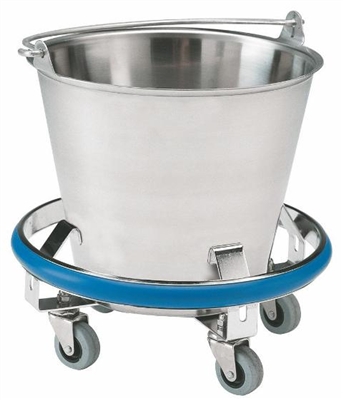 Pedigo Products Inc Stainless Steel Frame Kick Buckets With Casters