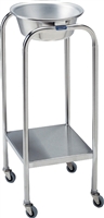 Pedigo Products Inc P-1079-W/S-SS Double Stainless Steel Basin Solution (With Shelf) Stands