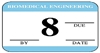 United Ad Label ULBE4008 Biomedical Engineering Inspection Label, Light Blue - 1-1/4" x 1"