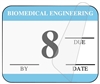 United Ad Label ULBE4008L Biomedical Engineering Inspection Label, Light Blue - 1-1/4" x 1"
