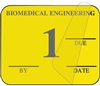 United Ad Label ULBE400A1 Biomedical Engineering Inspection Label, Yellow - 1-1/4" x 1"