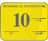United Ad Label ULBE400A10 Biomedical Engineering Inspection Label, Yellow - 1-1/4" x 1"