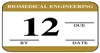 United Ad Label ULBE4012 Biomedical Engineering Inspection Label, Gold - 1-1/4" x 1"
