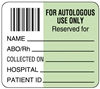 United Ad Label ULBX783 Autologous Blood label, 1-7/10" x 1-1/2"