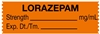 United Ad Label ULTJ008 Anesthesia Tape, Lorazepam mg/mL, 1-1/2" x 1/2"