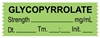 United Ad Label ULTJ078-D Anesthesia Tape, Glycopyrrolate mg/mL, Date Time Initial, 1-1/2" x 1/2"