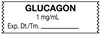 United Ad Label ULTJ12009 Anesthesia Tape, Glucagon 1 mg/mL, 1-1/2" x 1/2"