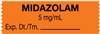 United Ad Label ULTJ1506 Anesthesia Tape, Midazolam 5 mg/mL, 1-1/2" x 1/2"