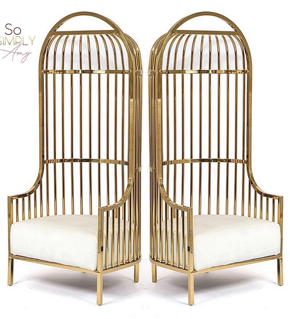 24K Luxe Gold Cage Chairs
